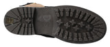 Dolce & Gabbana Black Leather Brown Shearling Boots