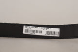 Dolce & Gabbana Black Velvet Classic Logo Engraved Metal Belt