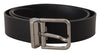 Dolce & Gabbana Black Casual Calf Leather Logo Metal Buckle Belt