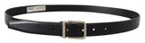 Dolce & Gabbana Black Calf Leather Classic Logo Metal Buckle Belt