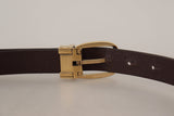 Dolce & Gabbana Dark Brown Calf Leather Gold Tone Metal Buckle