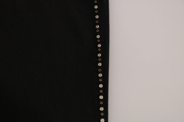 Costume National Black Embellished Mid Waist Skinny Denim Jeans
