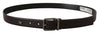 Dolce & Gabbana Dark Purple Leather Box Borchia Metal Buckle Belt
