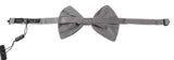 Dolce & Gabbana Bow Tie Men Silver Gray Silk Adjustable Neck Papillon