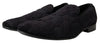 Dolce & Gabbana Black Brocade Loafers Formal Shoes