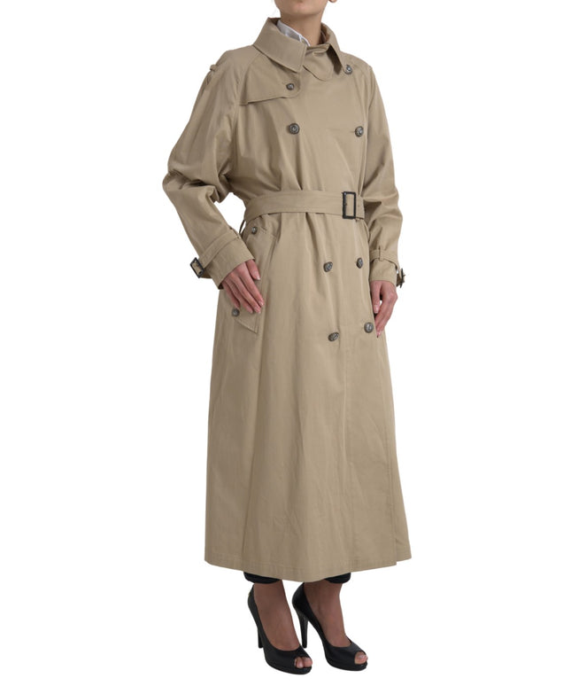 Dolce & Gabbana Khaki Double Breasted Trench Coat Jacket