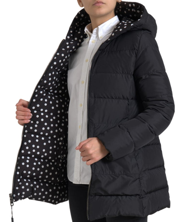 Dolce & Gabbana Black Polyester Hooded Reversible Jacket
