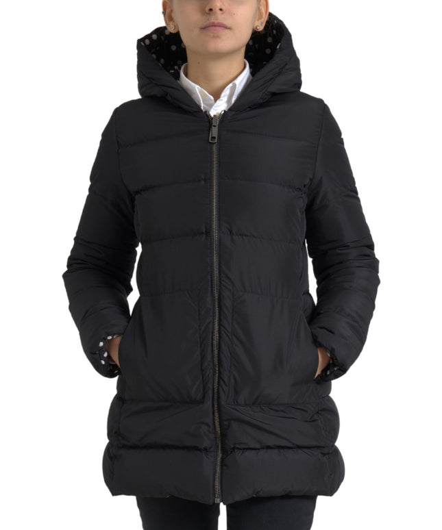 Dolce & Gabbana Black Polyester Hooded Reversible Jacket