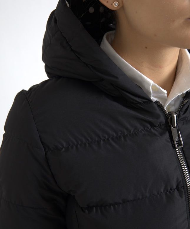 Dolce & Gabbana Black Polyester Hooded Reversible Jacket