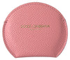 Dolce & Gabbana Pink Calfskin Leather Round Mirror Holder
