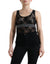 Dolce & Gabbana Black Logo Stripe Lace Sleeveless Tank Top