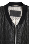 Dolce & Gabbana Black Leather Full Zip Bomber Coat Jacket