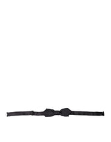 Dolce & Gabbana Black Solid Silk Adjustable Neck Papillon Bow Tie