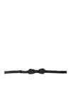 Dolce & Gabbana Black Solid Silk Adjustable Neck Papillon Bow Tie
