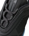 Prada Black Blue Rubber Knit Slip On Low Top Sneakers Shoes
