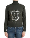 John Galliano Green wool turtleneck sweater