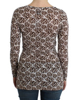 Cavalli Brown longsleeved lace top