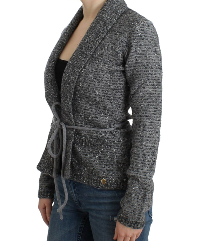 Cavalli Gray wool knitted cardigan