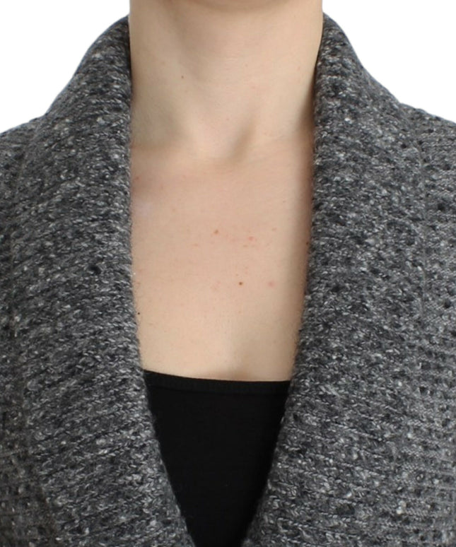 Cavalli Gray wool knitted cardigan