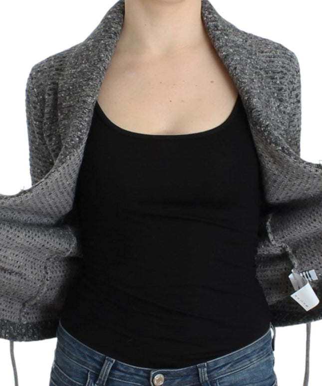 Cavalli Gray wool knitted cardigan