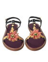 Dolce & Gabbana Black Crystal Gold Sandals Leather Shoes