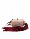 Dolce & Gabbana Pink Exotic Leather Mini Mirror Tassel Makeup Bag