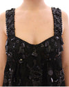 Dolce & Gabbana Black floral crystal embedded dress
