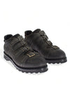 Dolce & Gabbana Gray Leather Ankle Strap Shoes Boots