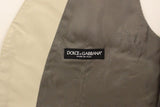Dolce & Gabbana Beige Cotton Stretch Dress Vest Blazer