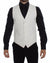 Dolce & Gabbana White Cotton Silk Blend Dress Vest Blazer