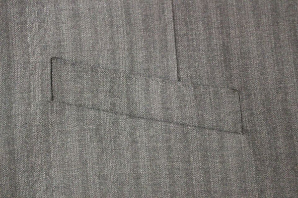 Dolce & Gabbana Gray Striped Wool Single Breasted Vest