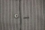 Dolce & Gabbana Gray Striped Wool Logo Vest Gilet Weste