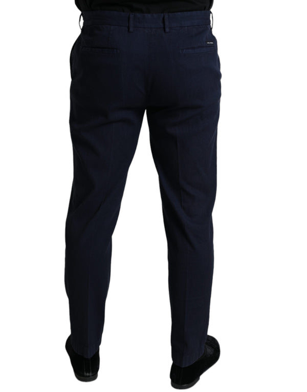 بنطلون دولتشي آند غابانا الرسمي بقصّة Slim Fit من القطن المرن باللون الأزرق الداكن