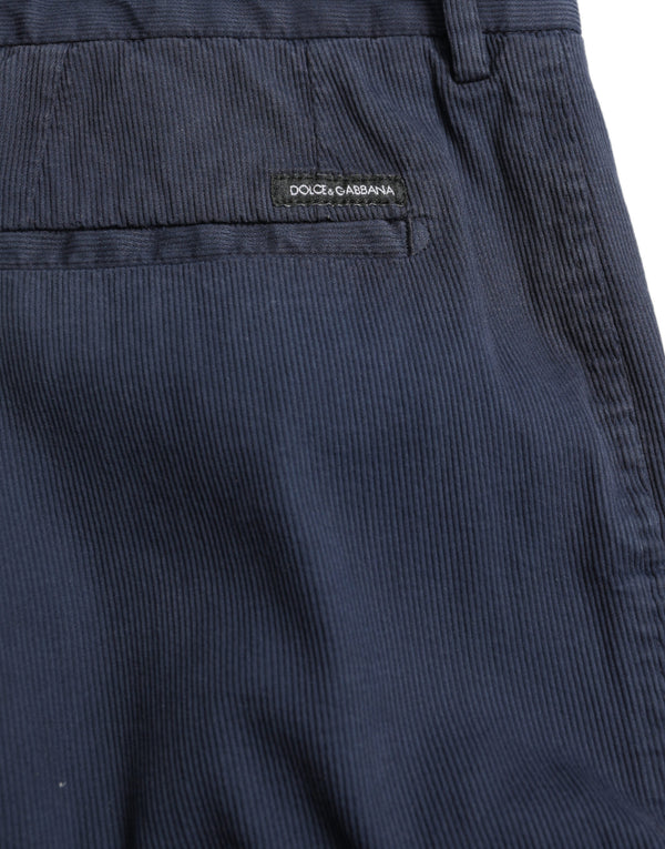 بنطلون دولتشي آند غابانا الرسمي بقصّة Slim Fit من القطن المرن باللون الأزرق الداكن