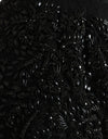 Dolce & Gabbana Black Crystal Handmade Knee Pencil Skirt