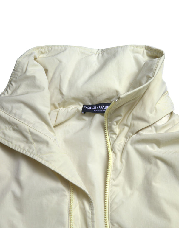 Dolce & Gabbana Yellow Nylon Collared Full Zip Parka Jacket
