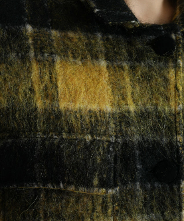 Dolce & Gabbana Yellow Plaid Long Sleeve Casual Coat Jacket