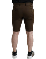 Dolce & Gabbana Brown Cotton Stretch Men Bermuda Shorts