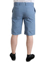 Dolce & Gabbana Sky Blue Cotton Folded Hem Men Bermuda Shorts