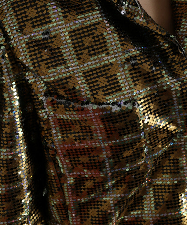Dolce & Gabbana Multicolor Polyester Sequined Cropped Jacket