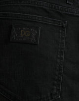 Dolce & Gabbana Black Cotton Stretch Bermuda Denim Shorts