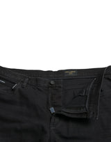 Dolce & Gabbana Black Cotton Stretch Bermuda Denim Shorts