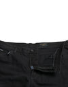 Dolce & Gabbana Black Cotton Stretch Bermuda Denim Shorts