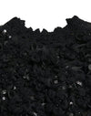 Dolce & Gabbana Black Sequined Embellished Pullover Sweater