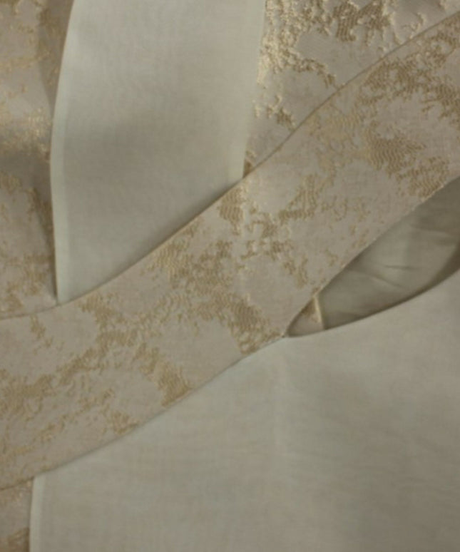 Zeyneptosun Beige brocade sleeveless jacket vest