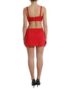 Dolce & Gabbana Red Cutout Nylon Sheath Sleeveless Mini Dress