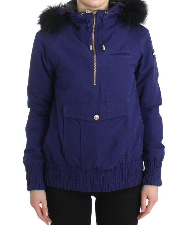 GF Ferre Blue Padded Jacket Hooded Short K-Way
