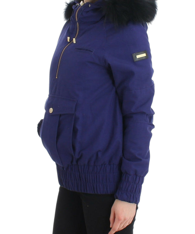 GF Ferre Blue Padded Jacket Hooded Short K-Way
