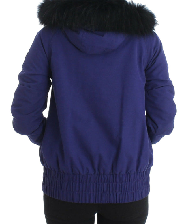 GF Ferre Blue Padded Jacket Hooded Short K-Way