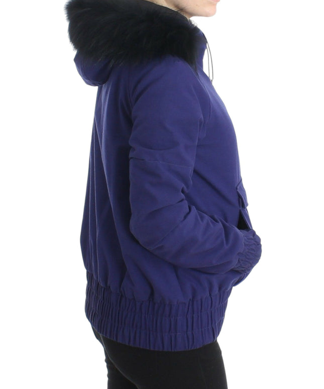 GF Ferre Blue Padded Jacket Hooded Short K-Way
